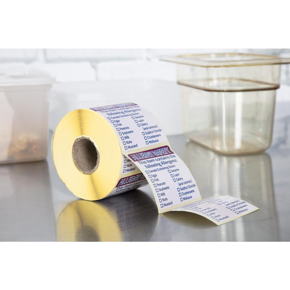 Vogue Allergen Food Labels - 51mm 2" (Roll 500)