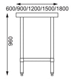 Vogue Table St/St - 900x700x900mm 35 1/2x27 1/2x35 1/2"