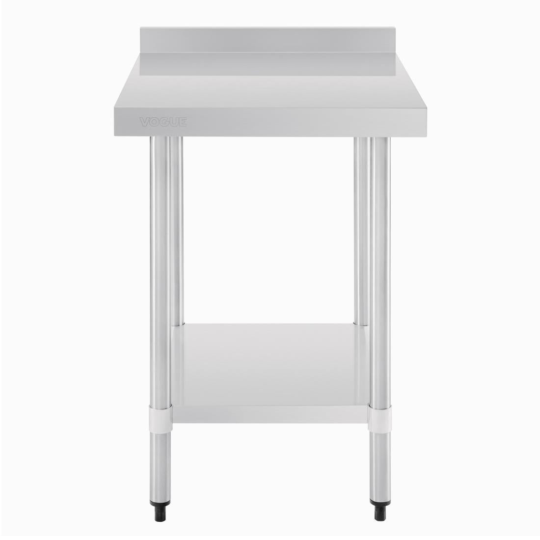 Vogue Stainless Steel Table with Upstand - 600x700x900mm 23 1/2x27 1/2x35 1/2"