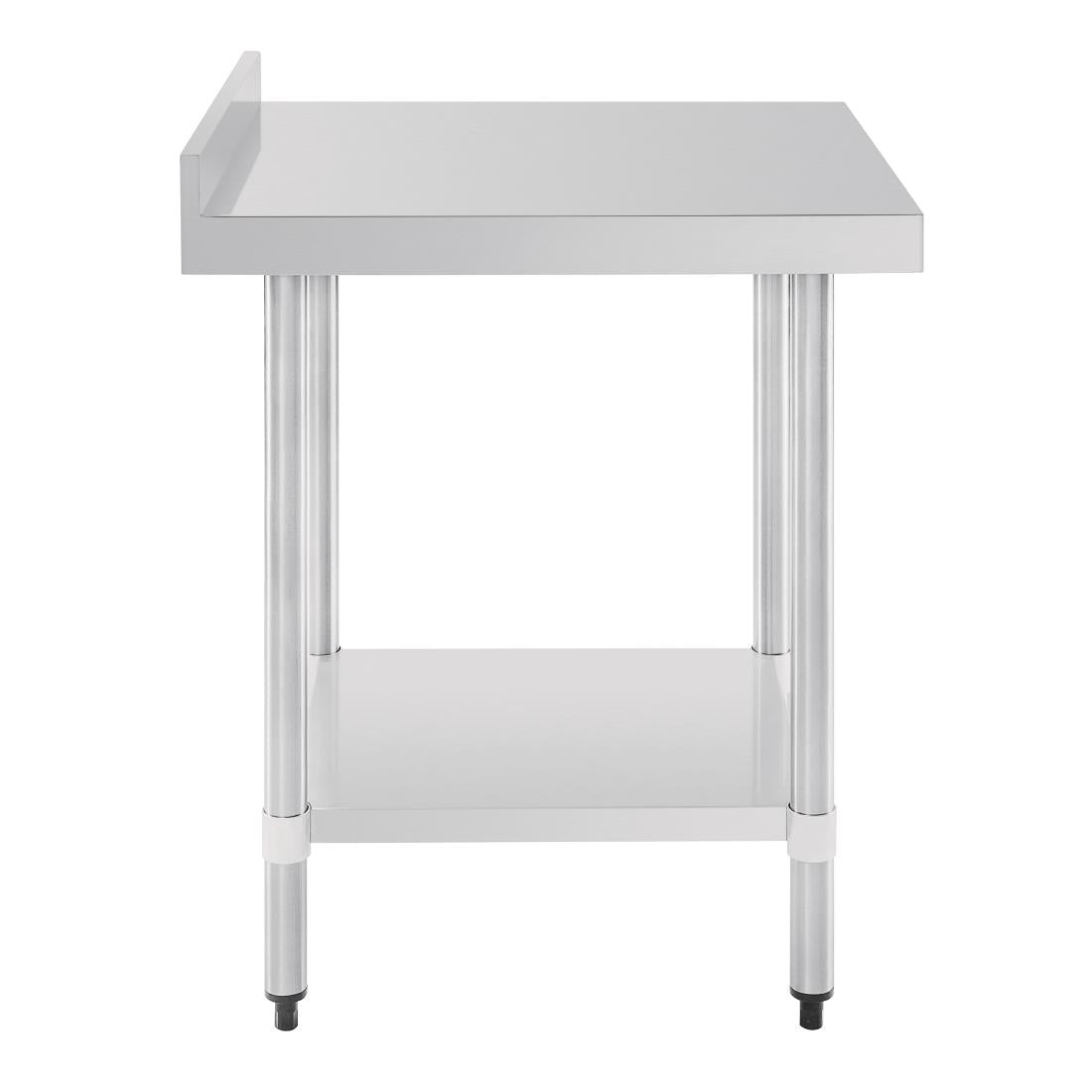 Vogue Stainless Steel Table with Upstand - 600x700x900mm 23 1/2x27 1/2x35 1/2"