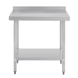 Vogue Stainless Steel Table with Upstand - 900x700x900mm 35 1/2x27 1/2x35 1/2"