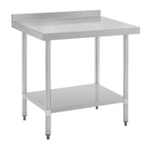 Vogue Stainless Steel Table with Upstand - 900x700x900mm 35 1/2x27 1/2x35 1/2"