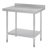 Vogue Stainless Steel Table with Upstand - 900x700x900mm 35 1/2x27 1/2x35 1/2"