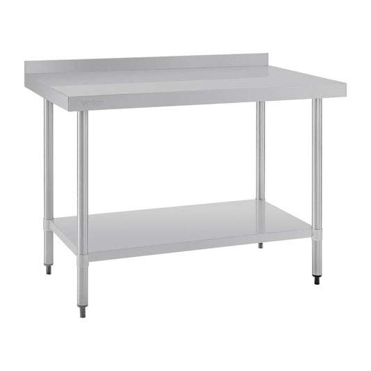 Vogue Stainless Steel Table with Upstand - 1200x700x900mm 47 1/4x27 1/2x35 1/2"