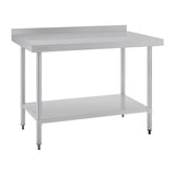 Vogue Stainless Steel Table with Upstand - 1200x700x900mm 47 1/4x27 1/2x35 1/2"