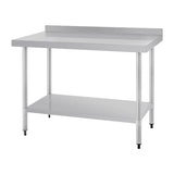 Vogue Stainless Steel Table with Upstand - 1200x700x900mm 47 1/4x27 1/2x35 1/2"