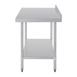 Vogue Stainless Steel Table with Upstand - 1200x700x900mm 47 1/4x27 1/2x35 1/2"