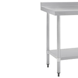 Vogue Stainless Steel Table with Upstand - 1500x700x900mm- 59x27 1/2x35 1/2"