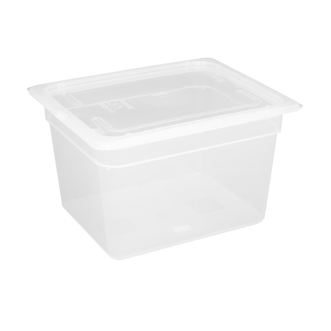 Vogue Polypropylene GN Container 1/2 with Lid -200mm 11 3/4Ltr 396fl oz (Pack 4)