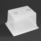 Vogue Polypropylene GN Container 1/2 with Lid -200mm 11 3/4Ltr 396fl oz (Pack 4)