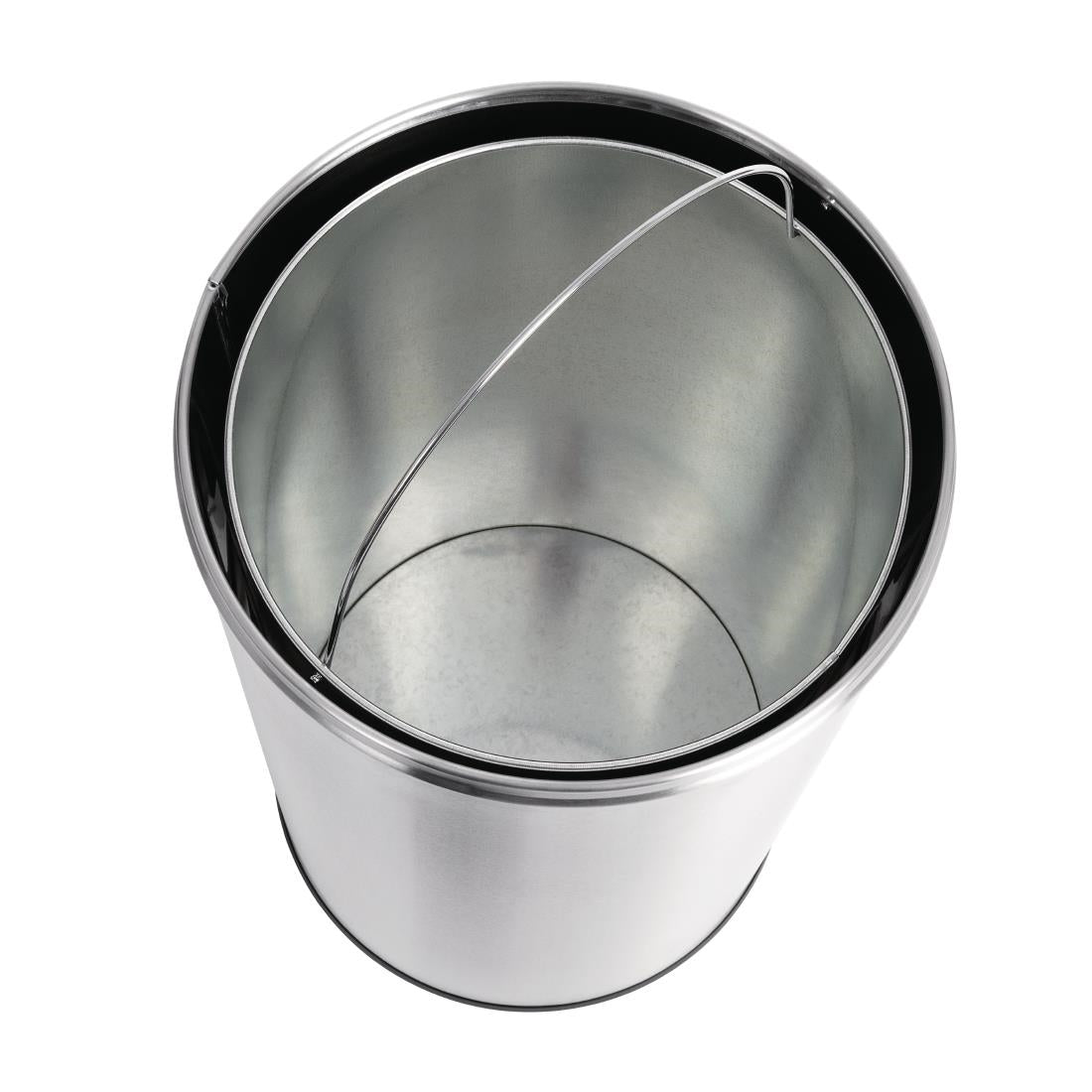 Bolero Bullet Bin with Open Lid St/St - 40Ltr