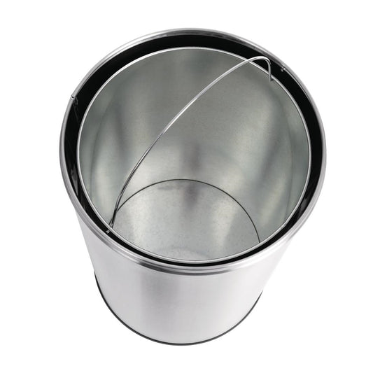 Bolero Bullet Bin with Open Lid St/St - 40Ltr