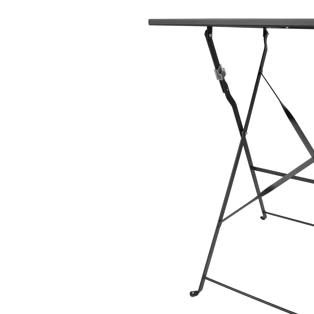 Bolero Black Pavement Style Steel Table Square - 600mm
