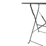 Bolero Black Pavement Style Steel Table Square - 600mm