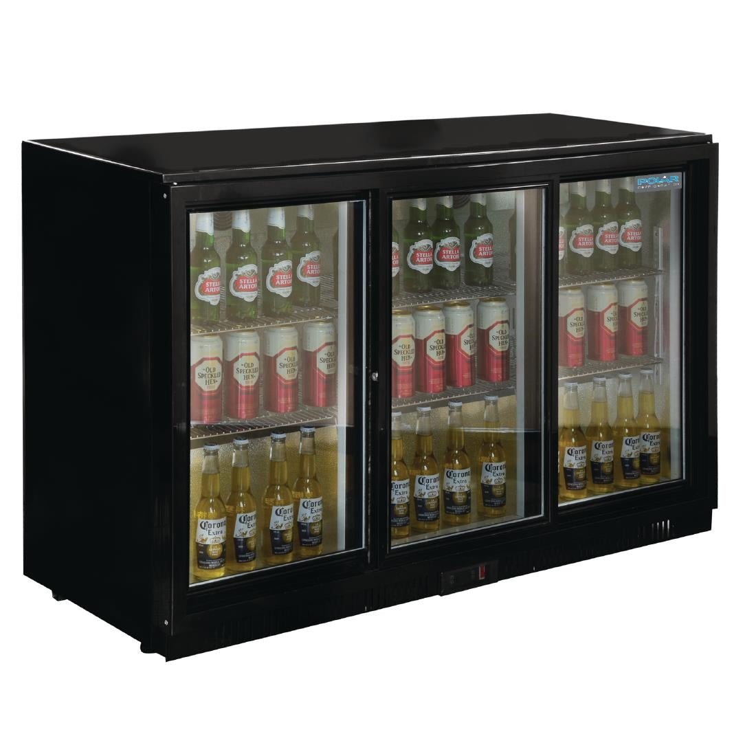 Polar G-Series Back Bar Cooler with 3 Sliding Doors 330Ltr