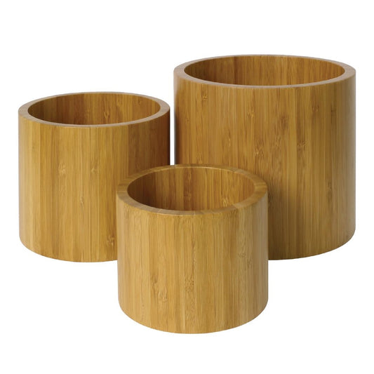 Olympia Bamboo Display Bowls/Riser Set - 170(dia)x150(h)mm 6.75x6" (Set 3)