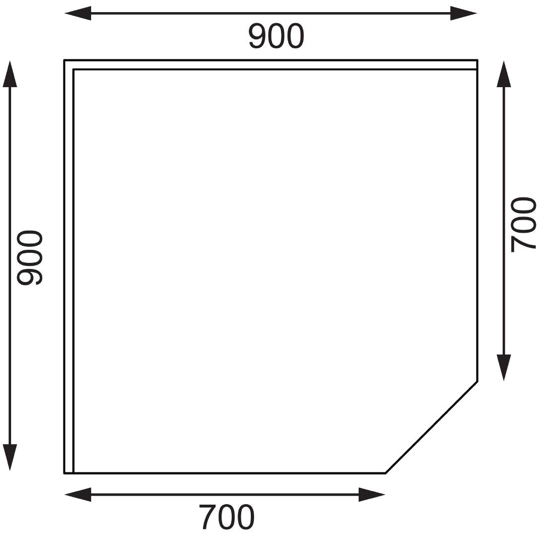 Vogue Stainless Steel Corner Table - 960x900x700mm 37 3/4x35 1/2x27 1/2"