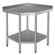 Vogue Stainless Steel Corner Table - 960x900x700mm 37 3/4x35 1/2x27 1/2"