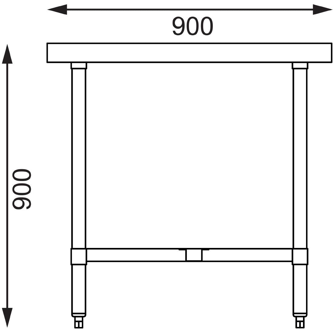 Vogue Stainless Steel Table - 1800x900x900mm 70 3/4x35 1/2x35 1/2"