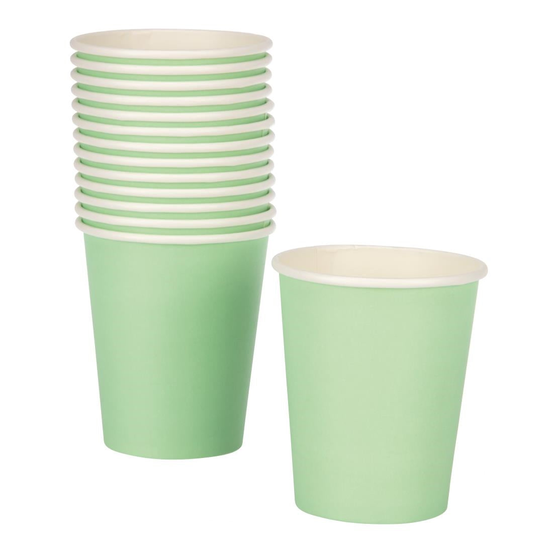 Fiesta Recyclable Hot Cups Single Wall Aqua - 228ml (8oz) (Sleeve 50)