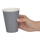 Fiesta Recyclable Hot Cups Single Wall Charcoal - 340ml (12oz) (Box 1000)