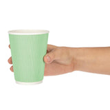 Fiesta Recyclable Hot Cups Ripple Wall Aqua - 340ml (12oz) (Box 500)