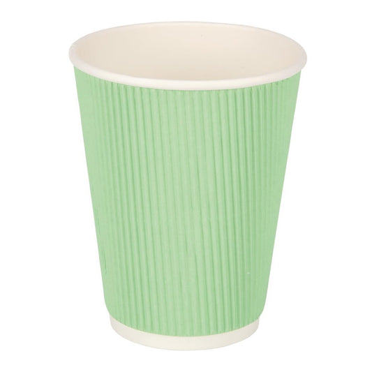 Fiesta Recyclable Hot Cups Ripple Wall Aqua - 340ml (12oz) (Box 500)