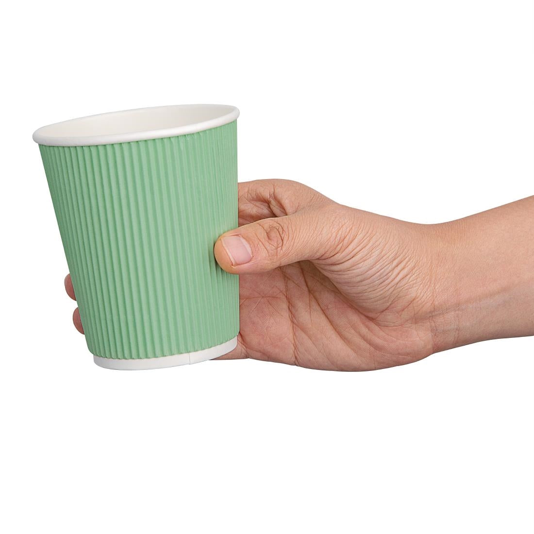 Fiesta Recyclable Hot Cups Ripple Wall Aqua - 228ml (8oz) (Box 500)