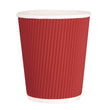 Fiesta Recyclable Hot Cups Ripple Wall Red - 228ml (8oz) (Sleeve 25)