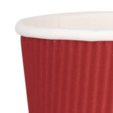 Fiesta Recyclable Hot Cups Ripple Wall Red - 228ml (8oz) (Sleeve 25)