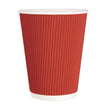 Fiesta Recyclable Hot Cups Ripple Wall Red - 340ml (12oz) (Sleeve 25)