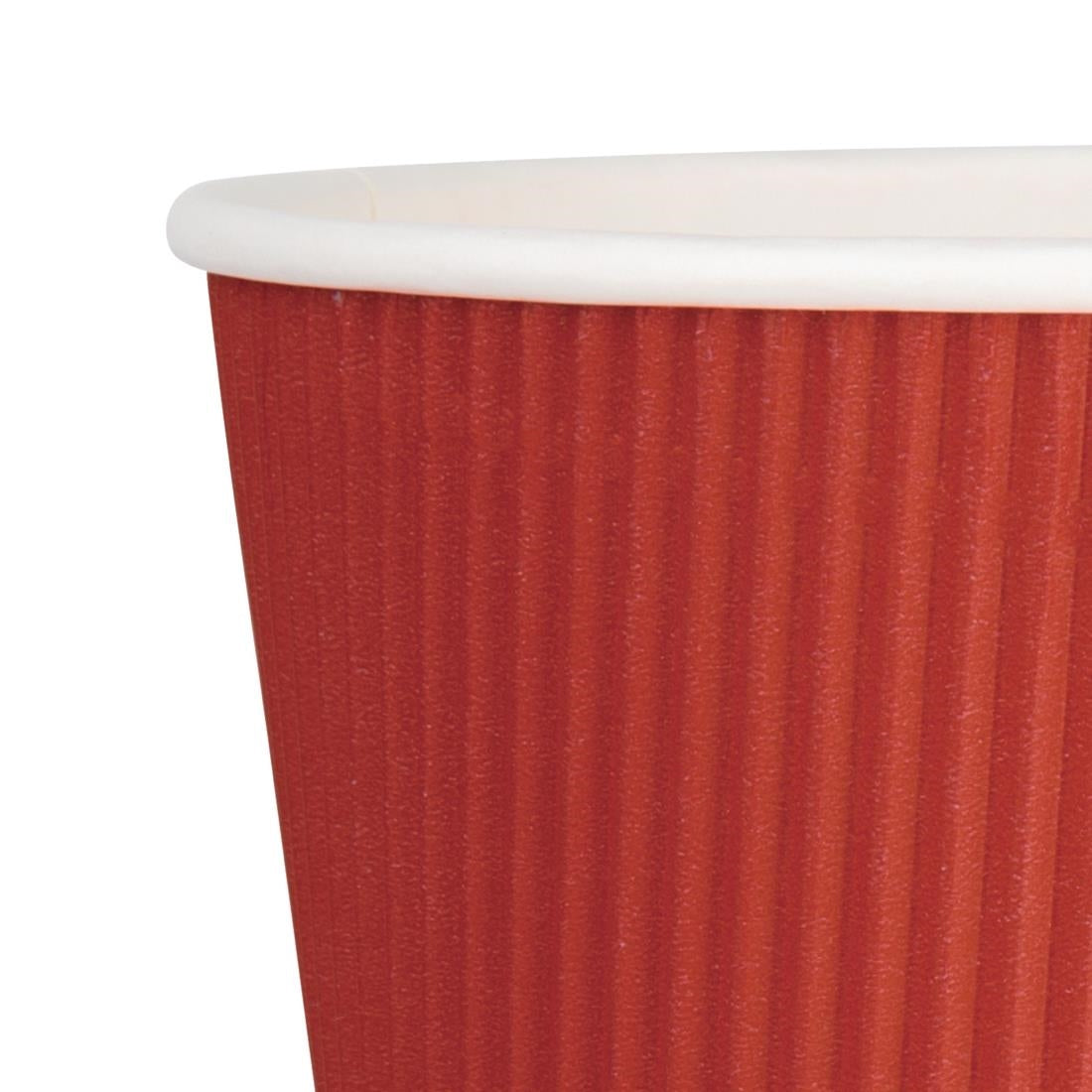 Fiesta Recyclable Hot Cups Ripple Wall Red - 340ml (12oz) (Sleeve 25)