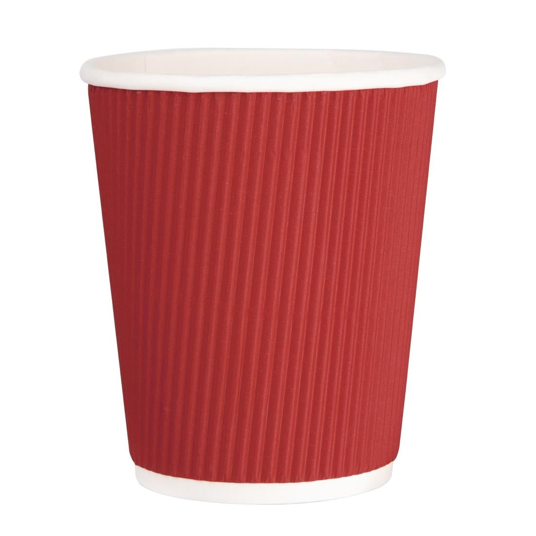 Fiesta Recyclable Hot Cups Ripple Wall Red - 228ml (8oz) (Box 500)