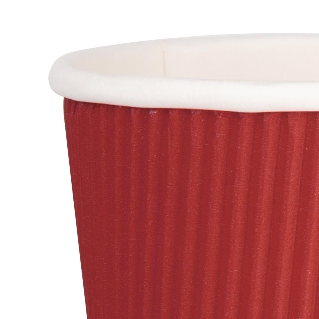 Fiesta Recyclable Hot Cups Ripple Wall Red - 228ml (8oz) (Box 500)