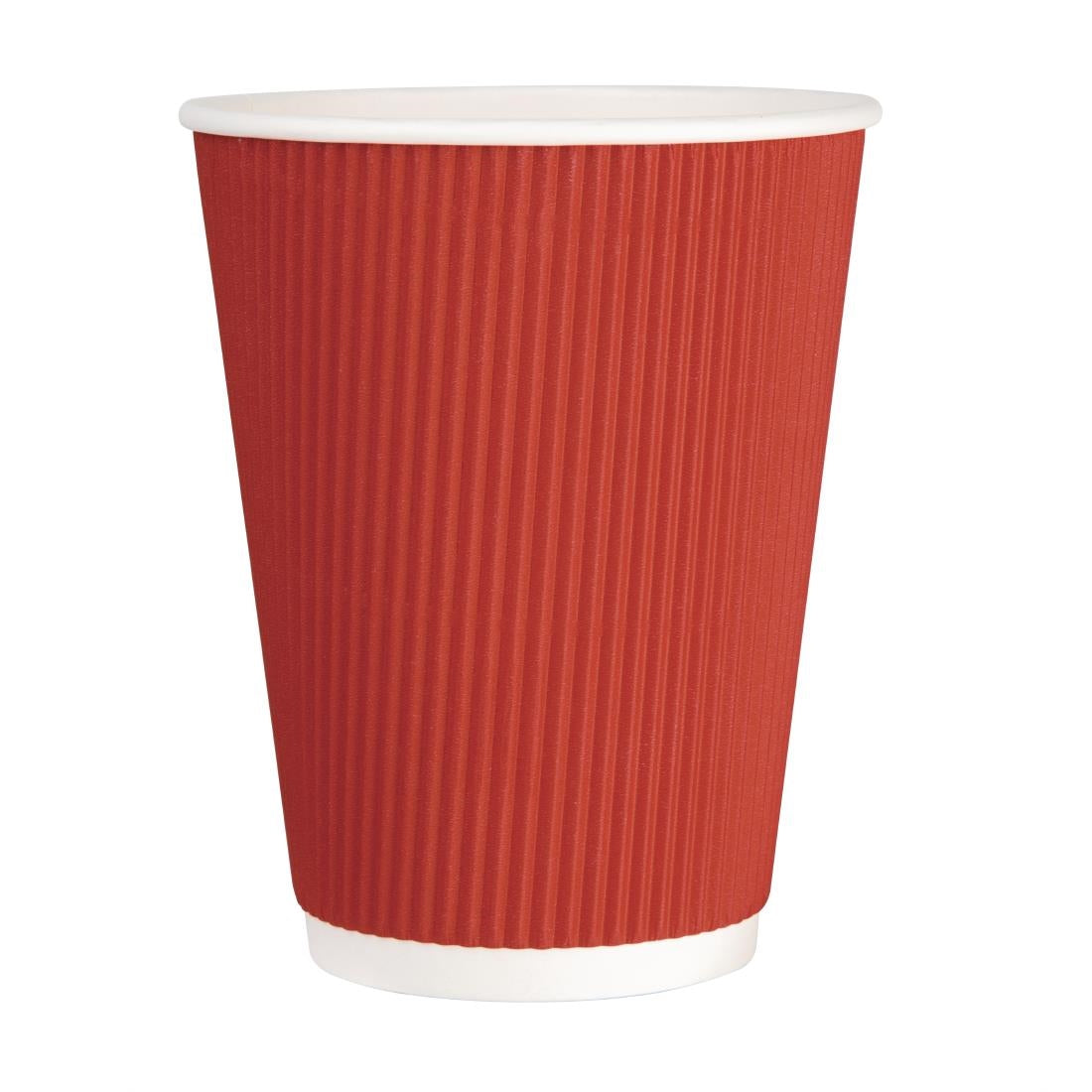 Fiesta Recyclable Hot Cups Ripple Wall Red - 340ml (12oz) (Box 500)