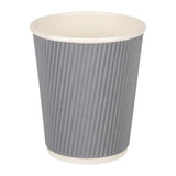 Fiesta Recyclable Hot Cups Ripple Wall Charcoal - 228ml (8oz) (Sleeve 25)