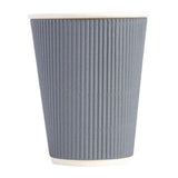 Fiesta Recyclable Hot Cups Ripple Wall Charcoal - 340ml (12oz) (Sleeve 25)