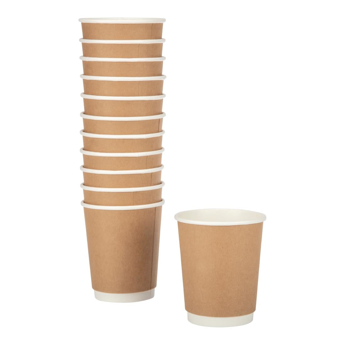 Fiesta Recyclable Hot Cups Double Wall Kraft - 228ml (8oz) (Sleeve 25)