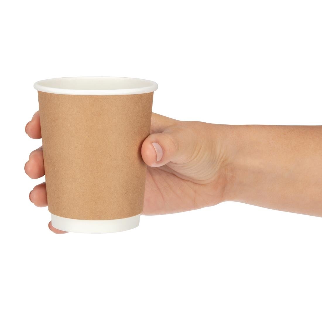 Fiesta Recyclable Hot Cups Double Wall Kraft - 228ml (8oz) (Box 500)