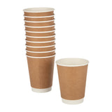 Fiesta Recyclable Hot Cups Double Wall Kraft - 340ml (12oz) (Box 500)