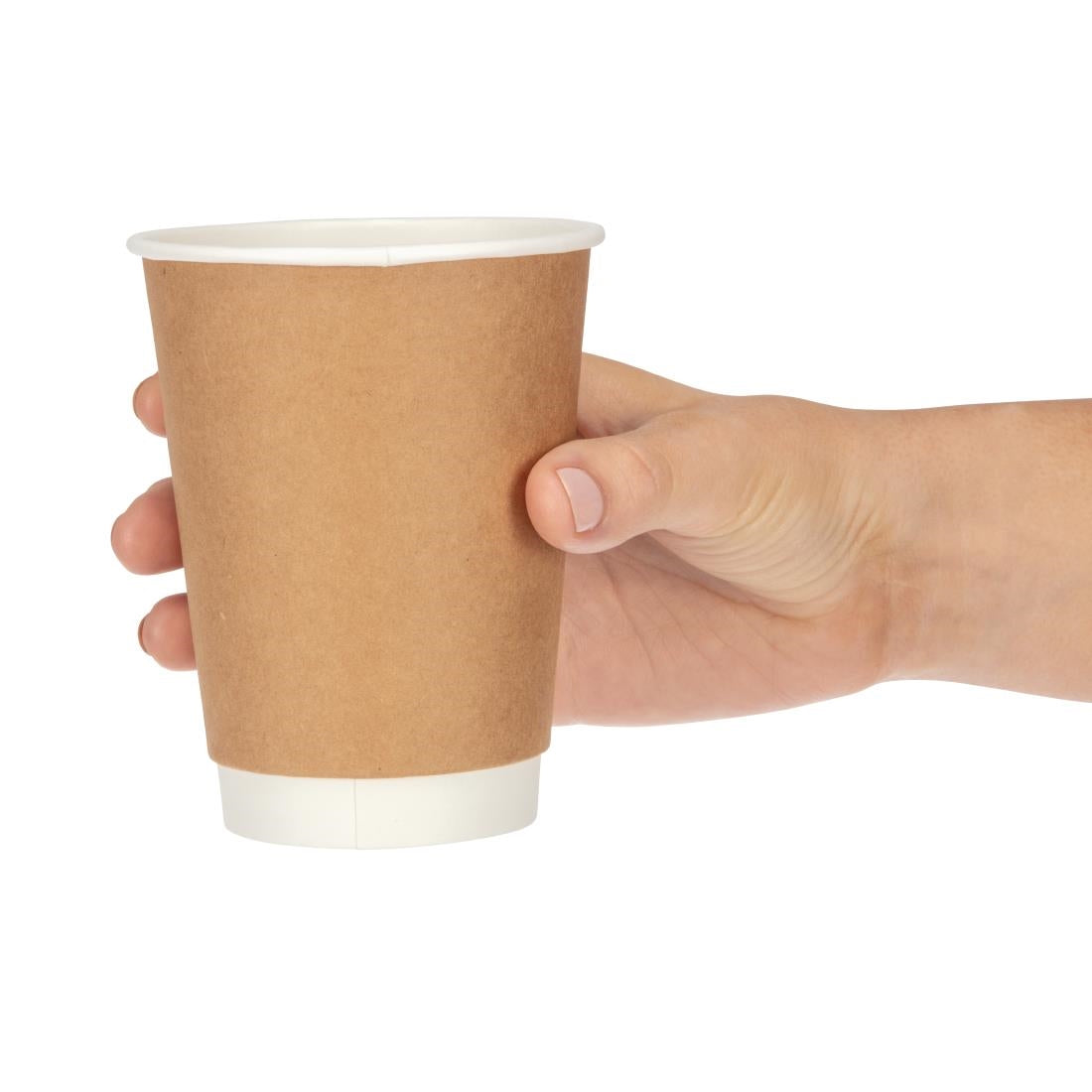 Fiesta Recyclable Hot Cups Double Wall Kraft - 340ml (12oz) (Sleeve 25)