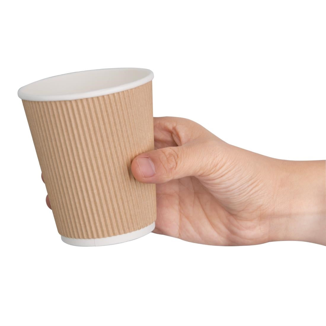 Fiesta Recyclable Hot Cups Ripple Wall Kraft - 228ml (8oz) (Box 500)