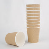 Fiesta Recyclable Hot Cups Ripple Wall Kraft - 228ml (8oz) (Box 500)