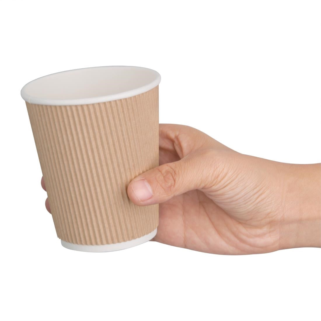 Fiesta Recyclable Hot Cups Ripple Wall Kraft - 228ml (8oz) (Sleeve 25)