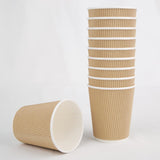 Fiesta Recyclable Hot Cups Ripple Wall Kraft - 228ml (8oz) (Sleeve 25)