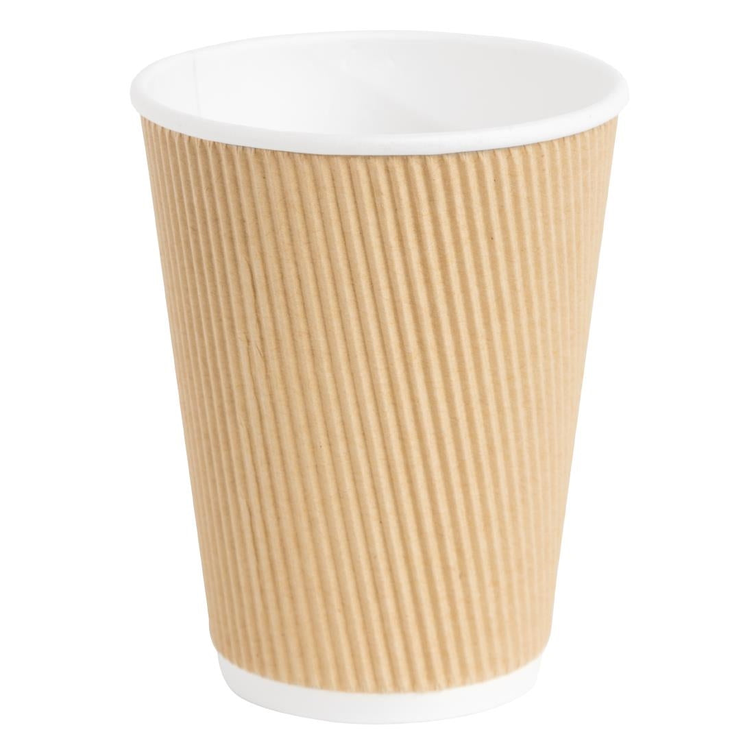 Fiesta Recyclable Hot Cups Ripple Wall Kraft - 340ml (12oz) (Box 500)