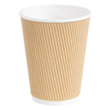 Fiesta Recyclable Hot Cups Ripple Wall Kraft - 340ml (12oz) (Sleeve 25)