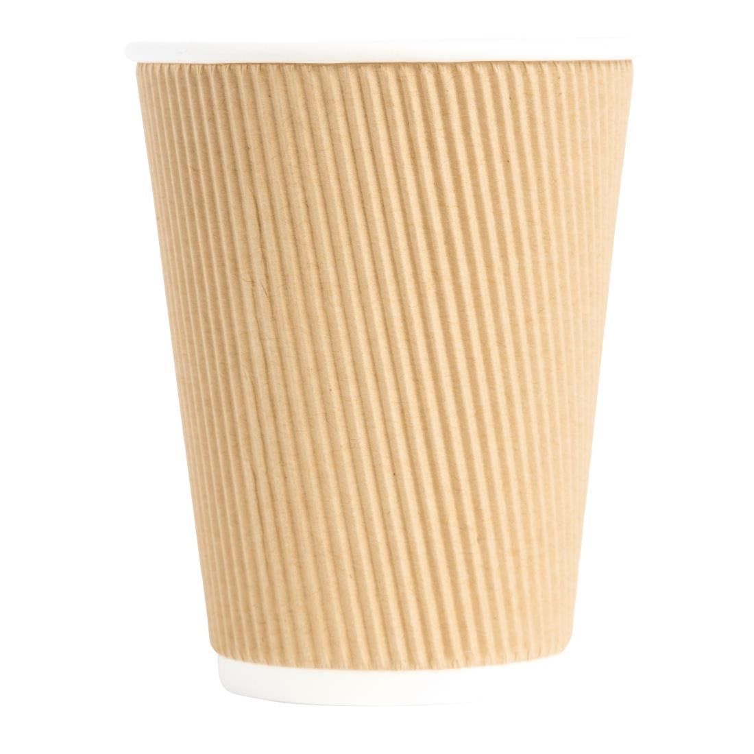 Fiesta Recyclable Hot Cups Ripple Wall Kraft - 340ml (12oz) (Box 500)