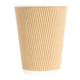 Fiesta Recyclable Hot Cups Ripple Wall Kraft - 340ml (12oz) (Sleeve 25)