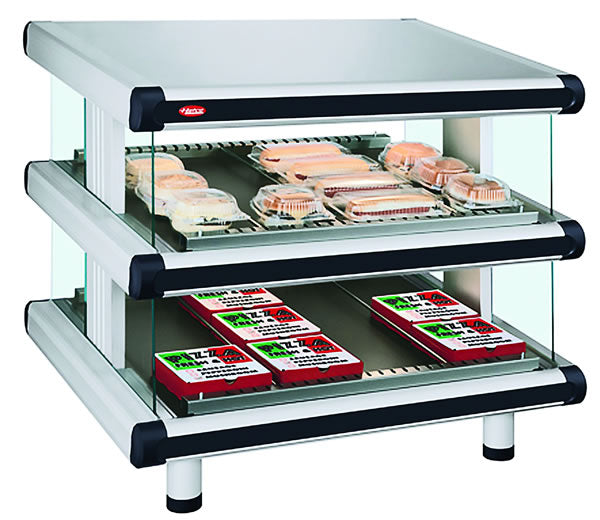 GR2SDS-36D Hatco GR2SDS Slanted Heated Dual Shelf Display Warmer - Designer Series 1070mm x 677mm 15amp